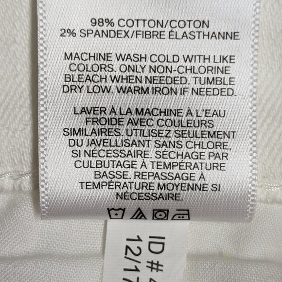 Express Jeans Women 2 Stretch Cropped Legging Mid-Rise Distressed White Denim - Picture 10 of 10